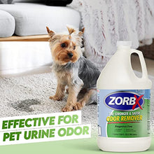 Load image into Gallery viewer, ZORBX Unscented Odor Eliminator Spray - Used in Hospitals &amp; Healthcare Facilities | Advanced Trusted Odor Remover Formula | All-Purpose Deodorizer for Dog, Cat, Home, Carpet &amp; Car - 128 Oz (1 Gallon)
