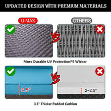 Load image into Gallery viewer, U-MAX 7 Pieces Outdoor Patio Furniture Set, All Weather Brown PE Rattan Wicker Sofa Set, Sectional Furniture Conversation Set with Cushions and Coffee Table for Porch Garden Poolside, Blue
