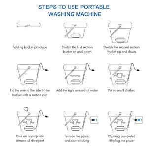 10L Portable Mini Washing Machine, Folding Turbo Washing Compact Ultrasonic Turbine Washer Lightweight Travel Laundry Washer USB Powered Camping Apartments Dorms RV Business Trip Clothes…