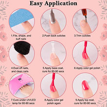 Load image into Gallery viewer, Lavender Violets 38pcs Gel Nail Polish Kit with UV Light 24W LED Nail Lamp, 27 Colors Spring Gel Polish Kit, Red Pink Gel Nail Kit with No Wipe Glossy &amp; Matte Top Base Coat and Manicure Tools W973
