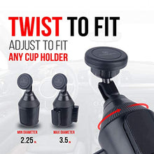 Load image into Gallery viewer, Car Phone Holder Magnetic Mount, Tackform [Cup Holder Magnet Phone Mount] Universal Car Phone Mount Fits Any Size Phone -iPhone 12/12 Pro max/11 Pro/XR/XS Max/X/8/7 Plus/6/Samsung S10/Note 9/S8/S
