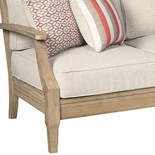 Load image into Gallery viewer, Signature Design by Ashley Clare View Coastal Outdoor Patio Eucalyptus Sofa with Cushions, Beige

