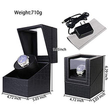 Load image into Gallery viewer, Automatic Single Watch Winder in Wood Shell and Black Leather, Japanese Quiet Motor (PU crocodile skin)
