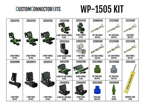 Load image into Gallery viewer, Weather Pack Pro Kit WP-1505 With 12014254 Crimp Tool: Sealed Weatherproof Automotive Electrical Connectors 20-12 Gauge 1500 Piece Kit With 12014254 Crimp Tool
