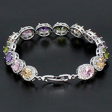 Load image into Gallery viewer, Oval Ladies Tennis Bracelet Garnet White Topaz Amethyst Citrine Peridot Pink Topza 7 inch (Multi Genstones)
