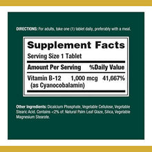 Load image into Gallery viewer, Vitamin B12 by Nature&#39;s Bounty, Vitamin Supplement, Supports Energy Metabolism and Nervous System Health, 1000mcg, 200 Tablets
