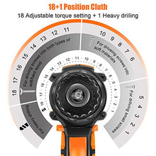 Load image into Gallery viewer, EnerTwist 20V Max Cordless Drill, 3/8 Inch Power Drill Set with Lithium Ion Battery and Charger, Variable Speed, 19 Positions and 28-Pieces Drill/Driver Accessories Kit, ET-CD-20
