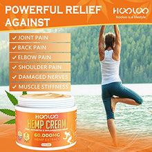 Load image into Gallery viewer, Hemp Cream, HOOLOO 60,000 Natural Hemp Extract Cream, Fast Relief, Muscle, Joint, Lower Back, Knees, Fingers, Nerves, Made in USA, 5oz
