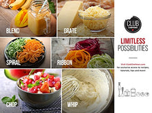 Load image into Gallery viewer, Chefman Electric Spiralizer &amp; Immersion Blender/Vegetable Slicer 6-IN-1 Food Prep Combo Kit, Includes 3 Spiralizing Blade Attachments, Zoodle Maker; Grate, Ribbon, Spiral, Blend, Chop, and Puree,Black
