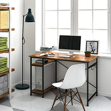 Load image into Gallery viewer, Engriy Writing Computer Desk 47&quot;, Home Office Study Desk with 2 Storage Shelves on Left or Right Side, Industrial Simple Style Wood Table Metal Frame for PC Laptop Notebook

