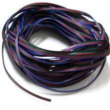 Load image into Gallery viewer, 22 Gauge 4Pin Extension Wrie, EvZ 22AWG 4 Conductor Parallel Electric Cable Cord for RGB LED Strips 3528 5050, Black-Green-Red-Blue, 33ft/10M
