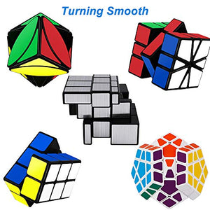 Tresbro Speed Cube Set of 5 Pack - Mirror Cube, Megaminx, 2x2x3 Cuboid Cube, Ivy Skew Cube, SQ-1 Cube, Magic Cube Bundle Puzzle Toys for Kids and Adults