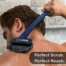 Load image into Gallery viewer, Bearback Back Scrubber: Premium Bath/Shower Back &amp; Body Silicone Scrubber with Long Extendable Folding Handle for Adults/Men/Women/Elderly. Removable Scrubber. American Small Business (Navy)
