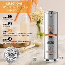 Load image into Gallery viewer, Energize Vitamin C Serum for Face &amp; Eyes - Clinical Strength Collagen Booster with Triple Vitamin C - Dermatologist Developed Skin Care For Anti-aging, Fades Dark Spots and Repairs Sun Damage 1oz
