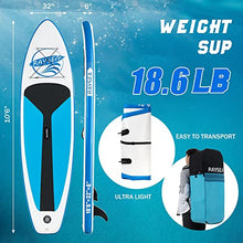 Load image into Gallery viewer, RAYSEA Inflatable Stand Up Paddle Board 10'6"x32"x6" (18.6lbs) Ultra-Light SUP with Accessories Backpack,Non Slip Deck,Paddle,Leash, Pump, Fin,Youth &amp; Adult Stand Up Boat
