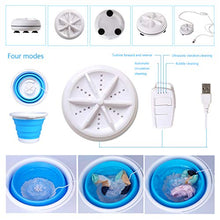 Load image into Gallery viewer, Mini Washing Machine, Formemory Portable Folding Bucket Turbo Ultrasonic Washing Machine Personal Travel Washing Machine with Remote Control for Lazy Magic Laundry Machine（Blue）

