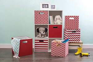 DII Hard Sided Collapsible Fabric Storage Container for Nursery, Offices, & Home Organization, (13x13x13") - Solid Rust
