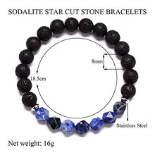 Load image into Gallery viewer, PSEEHEE 8mm Amethyst Semi Precious Gemstone Crystal Lava Rock Stone Essential Oil Diffuser Bracelet, Aromatherapy Yoga Beads Stretch Unisex Chakra Healing Jewelry
