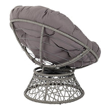 Load image into Gallery viewer, OSP Designs Papasan Chair with 360-degree Swivel, Grey Cushion Frame
