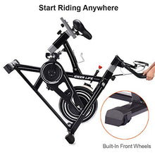 Load image into Gallery viewer, IDEER LIFE Indoor Cycling Bike Stationary Exercise Bike for Home Cardio Workout Smooth Belt Drive with Hand Pulse Sensor/LCD Display/Tablet Mount/Comfortable Seat Cushion(Black09060)
