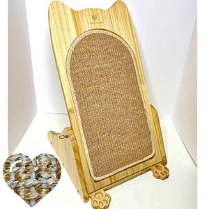 Cat- Like Scratching Board, Scratcher Resting Lounge & Scratch Pad with a Free Superior Refill Natural Sisal Mat for Large Adult Indoor House Cats & Little Kittens; Horizontal & Incline Vertical Moods
