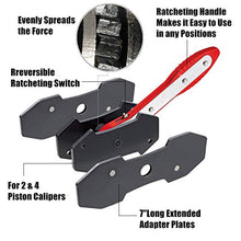 Load image into Gallery viewer, JOJOY LUX Brake Caliper Press Tool, 360 Degree Swing Ratchet Expander Wrench Car Wheel Piston Spreader with Extra 2PCS Large Plates for Single Twin Quad Sextuplet Piston Disc Brake Caliper
