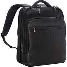 Load image into Gallery viewer, Kenneth Cole Reaction Manhattan Commuter Slim Backpack 16" Laptop Computer &amp; Tablet Travel, Business, Work, School Bookbag, Black, Colombian Leather

