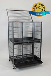 Homey Pet New 31" Pet Crate and Durable Plastic Black Tray (Cage)
