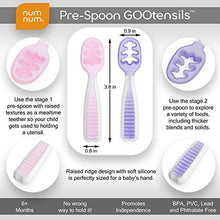 Load image into Gallery viewer, NumNum Beginner Bowl &amp; Pre-Spoon GOOtensil | Baby Bowl and 3 Spoon Set (First Stage + Second Stage) | BPA Free Silicone Self Feeding Baby + Toddler Dish &amp; Utensil
