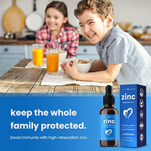 Load image into Gallery viewer, Organic Zinc Sulfate Liquid Supplement | Immune Support System Boost | Pure Ionic Concentrated Mineral Drops for Men, Women &amp; Kids Enhanced with Vitamin C - 4 oz Great Tasting Defense Booster
