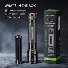 Load image into Gallery viewer, High-Powered LED Flashlight S2000, RECHOO Upgraded Powerful 2000 High Lumens Flashlights with 3 Modes, Zoomable, Water Resistant Flash Light for Camping, Outdoor, Emergency, Hiking
