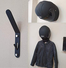 Load image into Gallery viewer, CLEAR STYLE Helmet Holder Hanger Rack with Jacket Hook and Keys Lock Wall Mount Accessories, High End C N C Metal Cutting
