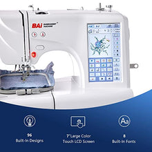 Load image into Gallery viewer, BAi Computerized Embroidery Machines,USB Port,Automatic Thread Trimming and 96 Built-in Embroidery Designs, 7" LCD ColorTouch Screen for Homeuse
