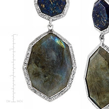 Load image into Gallery viewer, Silpada &#39;Lapis of Luxury&#39; Natural Lapis &amp; Labradorite Drop Earrings in Sterling Silver
