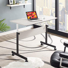 Load image into Gallery viewer, Mr IRONSTONE Height Adjustable Desk 45.7" Mobile Computer Desk Home &amp; Office Utility Table with Rolling Wheels（Non-Automatic Adjustment） (Spatter Gray)
