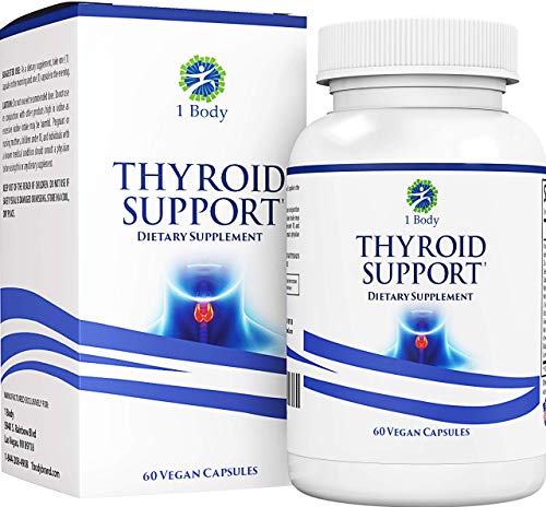 Thyroid Support Supplement with Iodine - Energy & Focus Formula - Vegetarian & Non-GMO - Vitamin B12 Complex, Zinc, Selenium, Ashwagandha, Copper, Coleus Forskohlii, & More 30 Day Supply