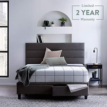 Load image into Gallery viewer, Edenbrook Johnson Upholstered Bed with Built-in Drawers-Modern Channel Tufted Headboard-Easy Assembly-Queen, Charcoal
