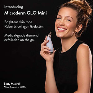 Microderm GLO MINI Diamond Microdermabrasion and Suction Tool - Best Pore Vacuum for Skin Toning - #1 Advanced Facial Treatment Machine - Promotes Collagen Production for Tone, Bright & Clear Skin