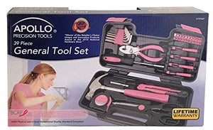 Apollo Tools Original 39 Piece General Household Tool Set in Toolbox Storage Case with Essential Hand Tools for Everyday Home Repairs