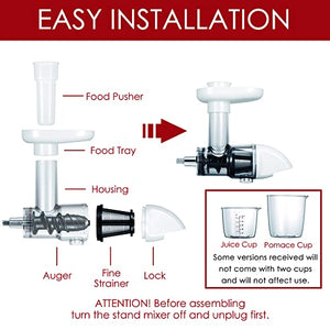Masticating Juicer Attachment for KitchenAid All Models Stand Mixers, Masticating Juicer, Slow Juicer Attachment for KitchenAid All Models Stand Mixers, Classic White