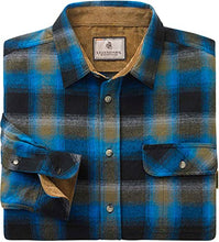 Load image into Gallery viewer, Legendary Whitetails Men's Standard Buck Camp Flannel Shirt, Cobalt Plaid, XX-Large
