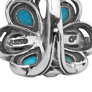 Carolyn Pollack Sterling Silver Sleeping Beauty Turquoise Cluster Ring,7