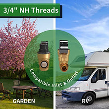 Load image into Gallery viewer, RVGUARD RV Water Pressure Regulator Valve, Brass Lead-Free Adjustable Water Pressure Reducer with Gauge and Inlet Screen Filter for RV Camper Travel Trailer
