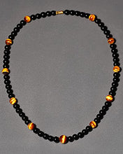 Load image into Gallery viewer, Jewever Starry Sky Tiger Eye/Black obsidian Crystal Necklaces Energy Reiki Healing Gemstone Natural Stone Jewelry for Women Mens Necklace Jewelry Strand
