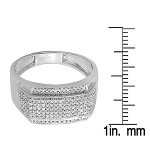 Dazzlingrock Collection 0.45 Carat (ctw) Sterling Silver White Diamond Men's Flashy Hip Hop Pinky Ring 1/2 CT, Size 9.5