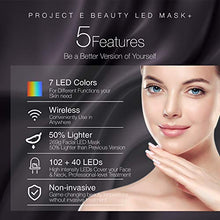 Load image into Gallery viewer, Project E Beauty Photon Skin Rejuvenation Face &amp; Neck Mask | Wireless LED Photon Red Blue Green Therapy 7 Color Light Treatment Anti Aging Spot Removal Wrinkles Whitening Facial Skin Care Mask
