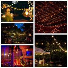 Load image into Gallery viewer, 100 Foot Globe String Lights - 105 G40 Clear Bulbs (5 Extra) - Black Wire - Outdoor String Lights for Patio Cafe Bistro Deck Backyard Market Party and Wedding Lighting
