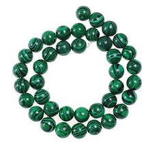 Load image into Gallery viewer, Natural Stone Beads 8mm Malachite Gemstone Round Loose Beads Crystal Energy Stone Healing Power for Jewelry Making DIY,1 Strand 15"
