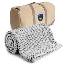 Load image into Gallery viewer, Handmade Chunky Knit Weighted Blanket 15 Pounds, 100% Cotton No Fillers, Breathable, Soft &amp; Calming, All-Season Evenly Weighted Throw (Light Gray)
