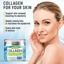 Load image into Gallery viewer, Collagen Cream - Anti Aging Face Moisturizer - Day &amp; Night - Made in USA - Natural Formula with Hyaluronic Acid &amp; Vitamin C - Cleanse, Moisturize, and Protect Your Skin

